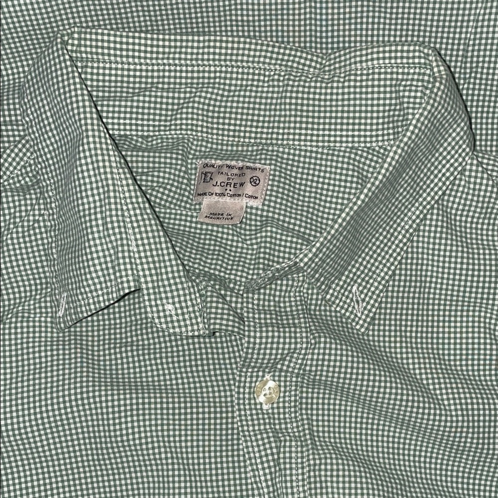 J. Crew Men's Green Gingham Shirt